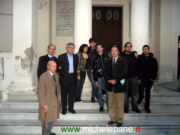 0101-Antonio Stocco, Giuseppe Ruberto, Carmelo Calci, Giuseppe Garibaldi e gli studenti del Liceo