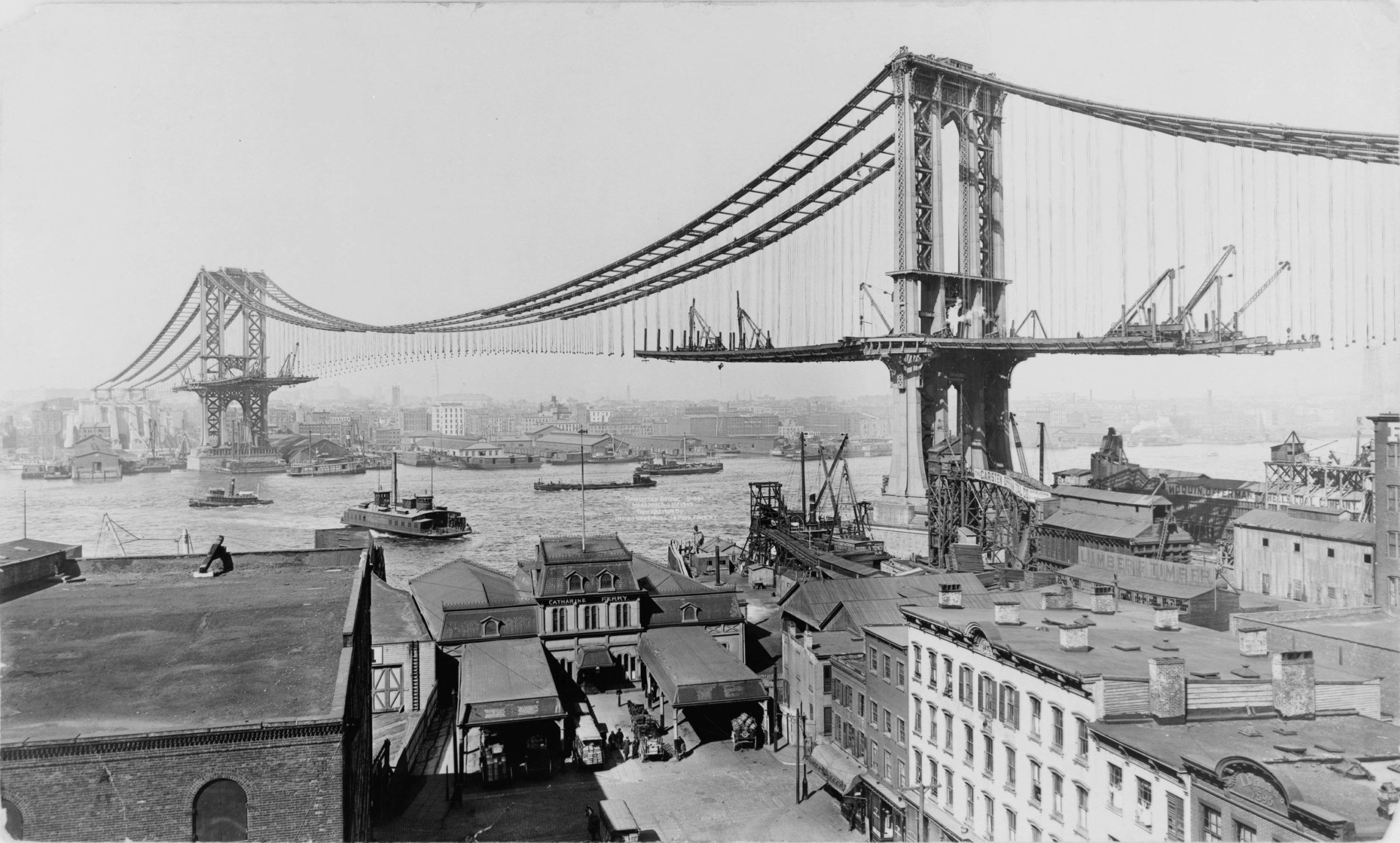 Ponte di Manhattan in costruzione, 1909