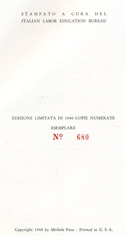 Numero della copia di Garibaldina